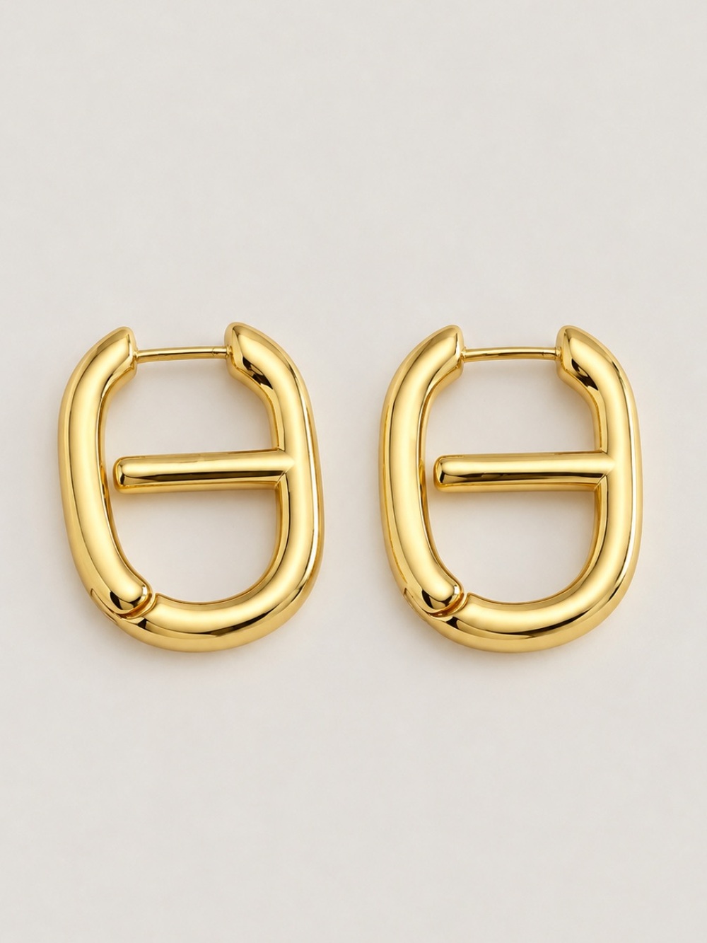 New! 18K Gold Plated Buckle Huggie Hoop Earrings NWOT